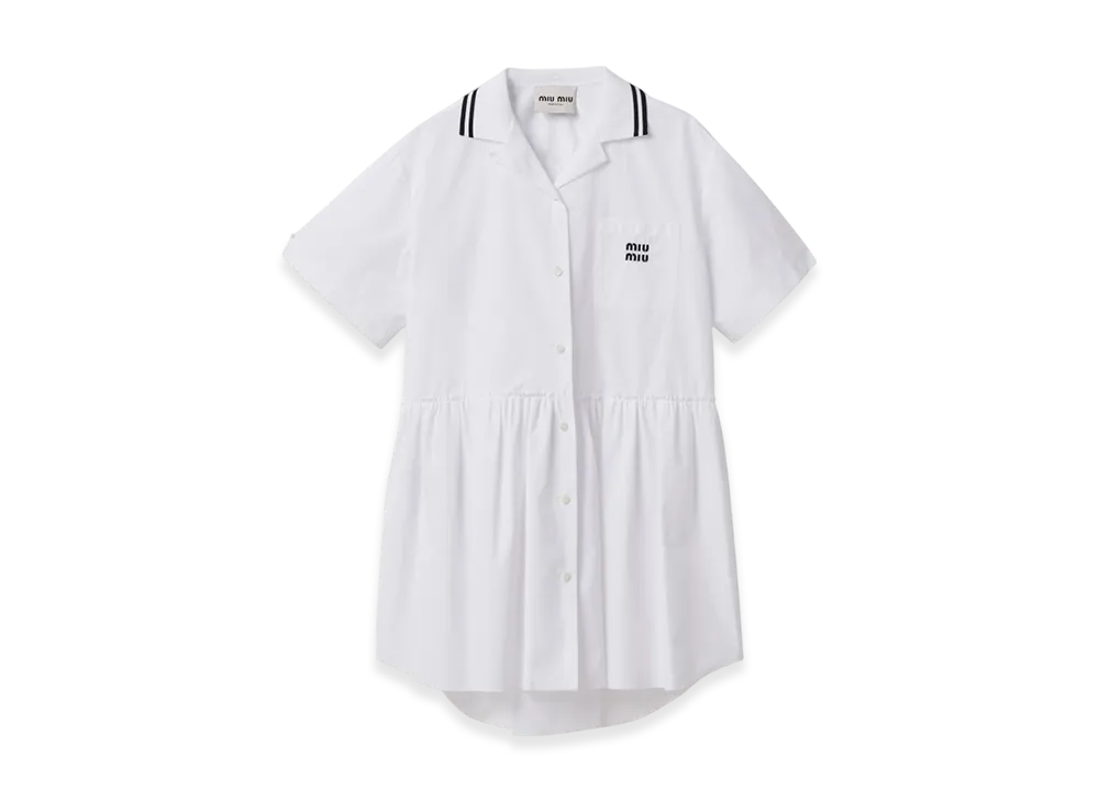MIU MIU Women's Poplin Mini Dress "White"