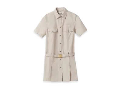 MIU MIU Women's Panama Cotton Dress "Limestone"
