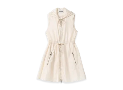 MIU MIU Women's Nylon Mini Dress "Ivory"