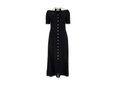 MIU MIU Women's Crepe Shirt Dress "Black"