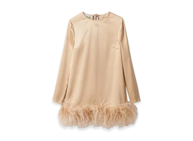 MIU MIU Women's Satin Mini Dress "Albino White"