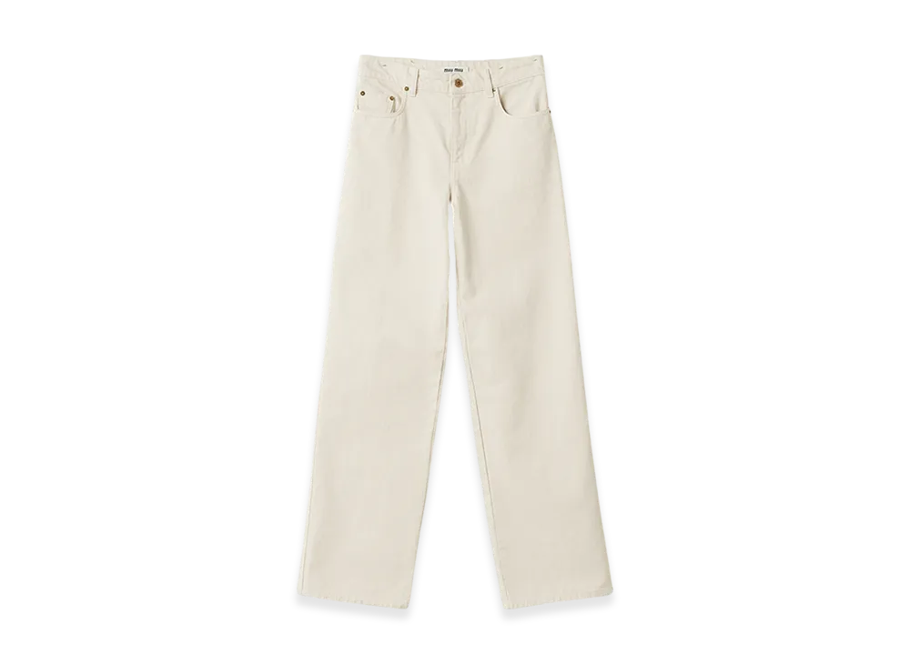 MIU MIU Women's Five Pocket Denim Jeans "Ecru"