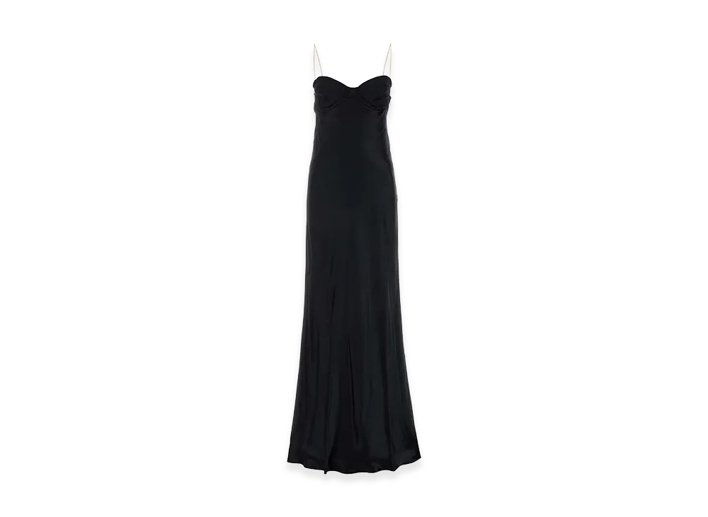 MIU MIU Women's Stain Long Dress "Black"