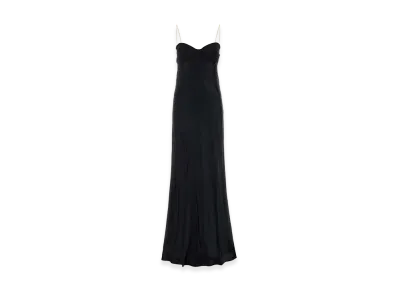 MIU MIU Women's Stain Long Dress "Black"