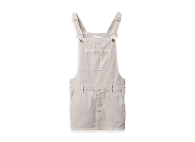 MIU MIU Women's Corduroy Overall Dress "Granite Grey"