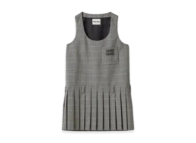 MIU MIU Women's Prince of Wales Checked Mini Dress "Sapphire Blue"