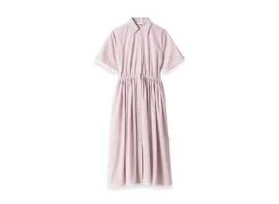 MIU MIU Women's Cotton Dress "Coral/White"