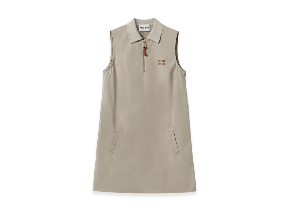 MIU MIU Women's Panama Cotton Dress "Clay Grey"