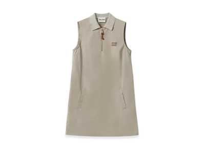 MIU MIU Women's Panama Cotton Dress "Clay Grey"