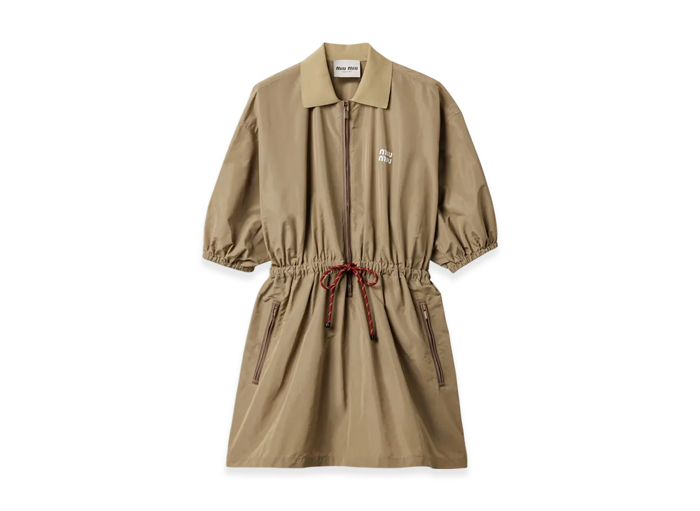 MIU MIU Women's Technical Fabric Dress "Clay Gray"
