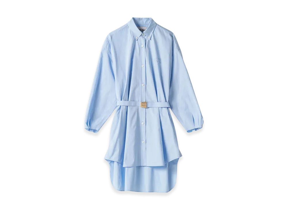 MIU MIU Poplin Shirt Dress "Sky Blue"