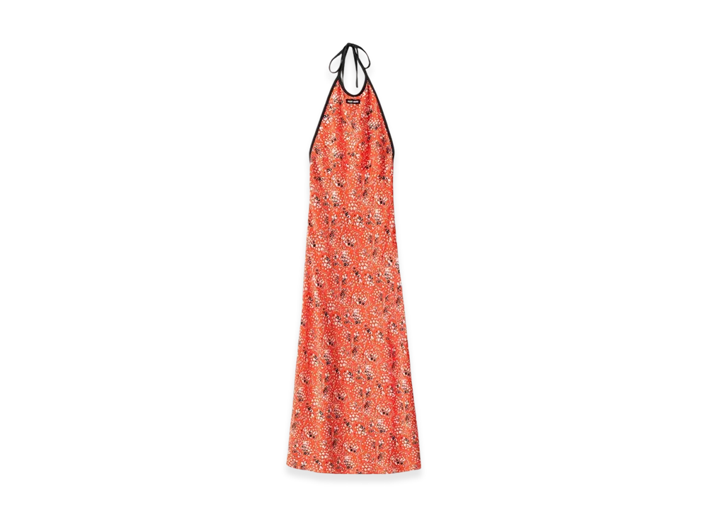 MIU MIU Women's Long Marocain Dress "Orange"