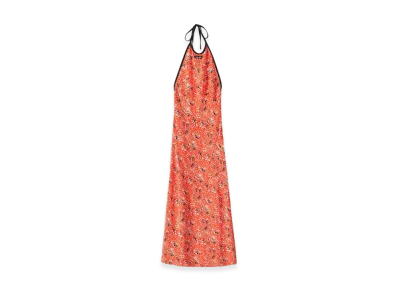 MIU MIU Women's Long Marocain Dress "Orange"
