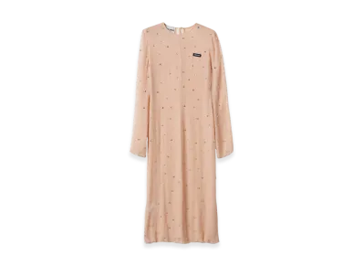MIU MIU Women's Embroidered Chiffon Dress "Peach"