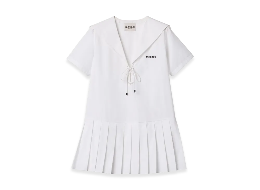MIU MIU Poplin Dress "White"