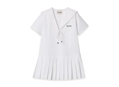 MIU MIU Poplin Dress "White"