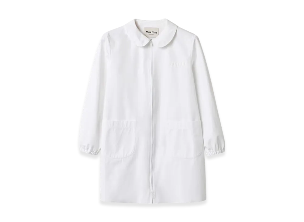MIU MIU Women's Poplin and Jersey Mini Dress "White"