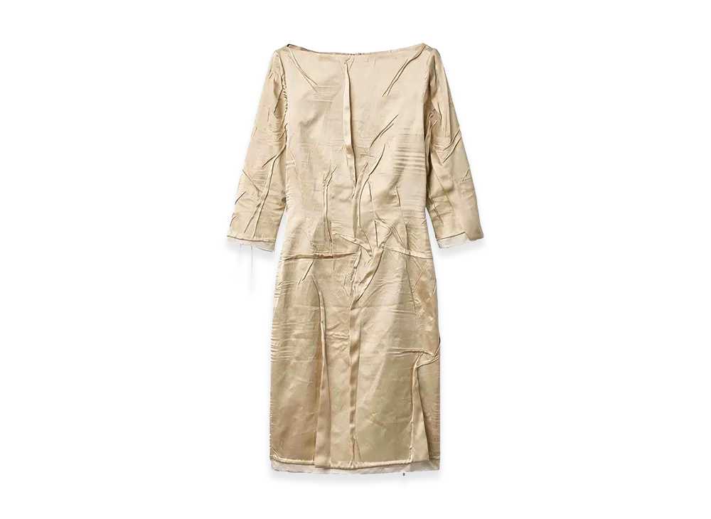 MIU MIU Women's Crpe Satin Silk Dress "Dark Beige"
