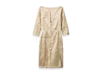 MIU MIU Women's Crpe Satin Silk Dress "Dark Beige"