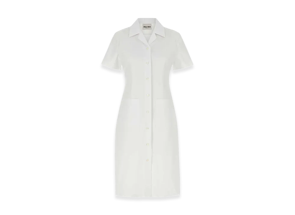 MIU MIU Women's Poplin Shirt Dress "White"