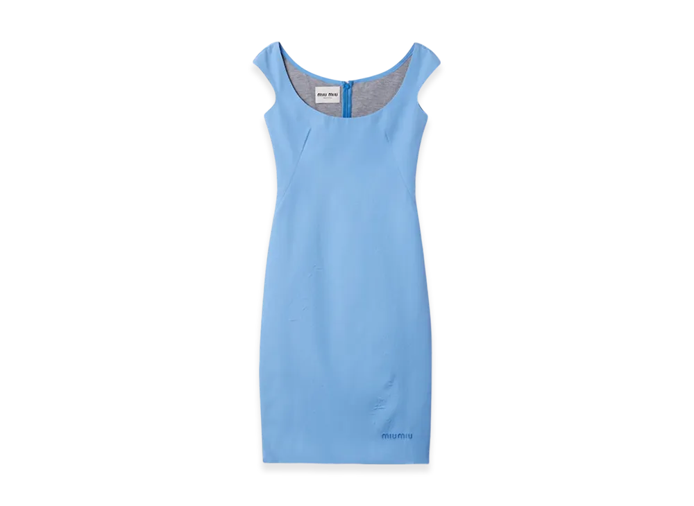 MIU MIU Women's Poplin and Jersey Dress "Sapphire Blue"