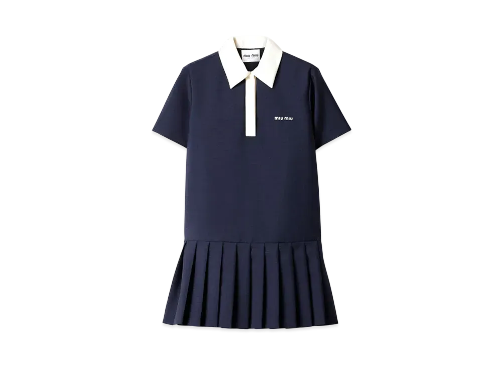MIUMIU Kid Mohair Mini-Dress "Navy"