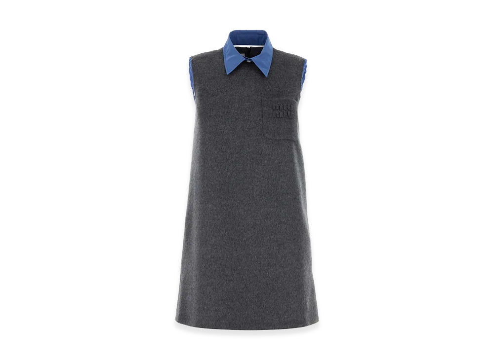 MIU MIU Women's Velour Mini Dress "Gray"