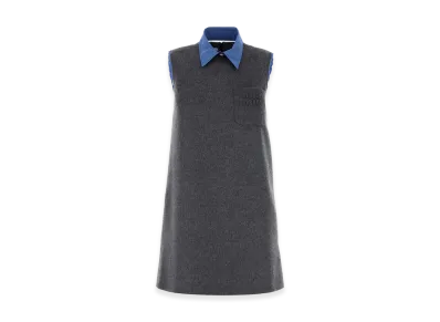 MIU MIU Women's Velour Mini Dress "Gray"