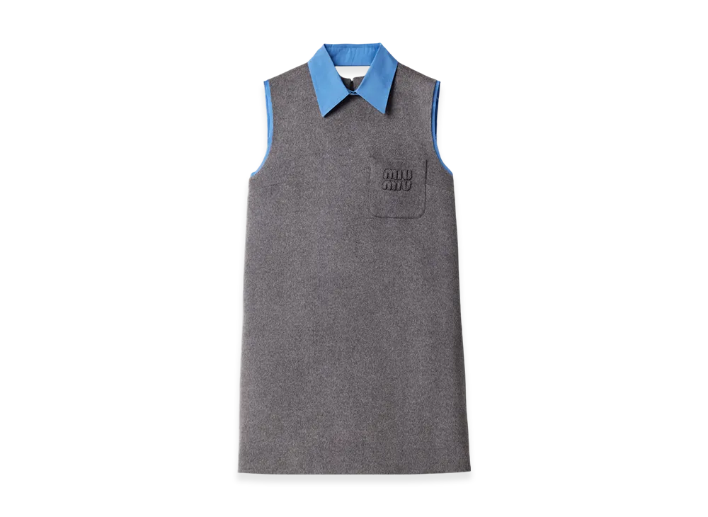 MIU MIU Women's Velour Mini Dress "Gray"