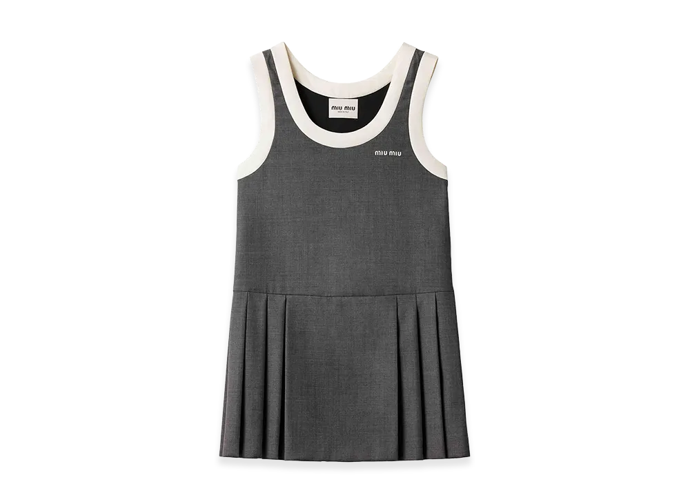 MIU MIU Women's Wool Mini Dress "Dark Gray"