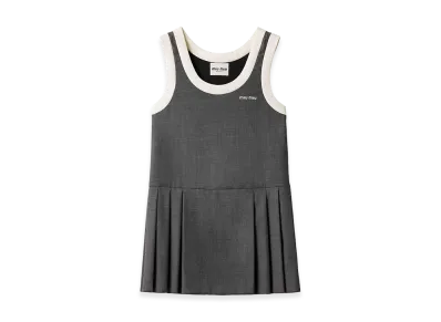 MIU MIU Women's Wool Mini Dress "Dark Gray"