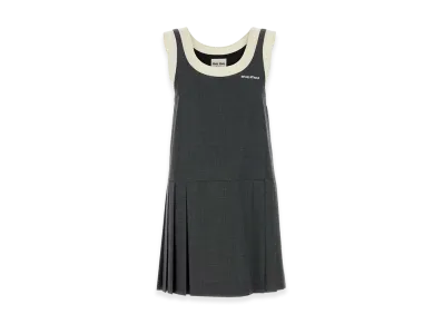 MIU MIU Women's Wool Mini Dress "Gray/Dark Grey"