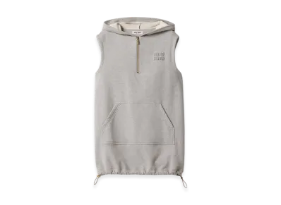 MIU MIU Women's Cotton Fleece Hoodie Dress "Gray"