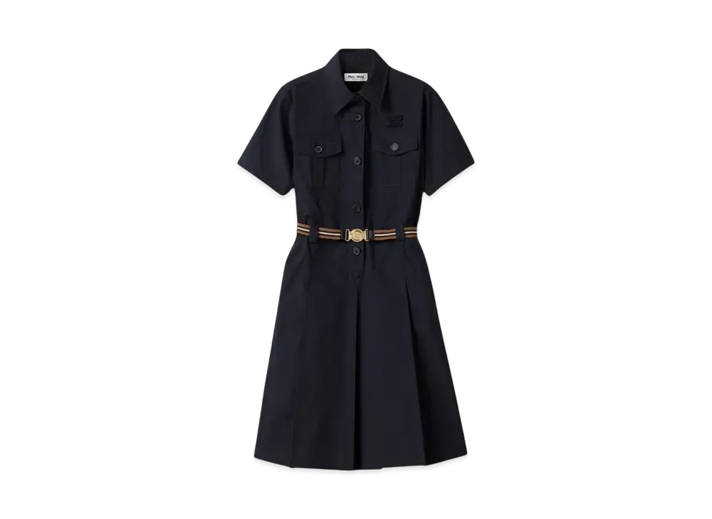 MIUMIU Women's Panama Cotton Dress "Navy"