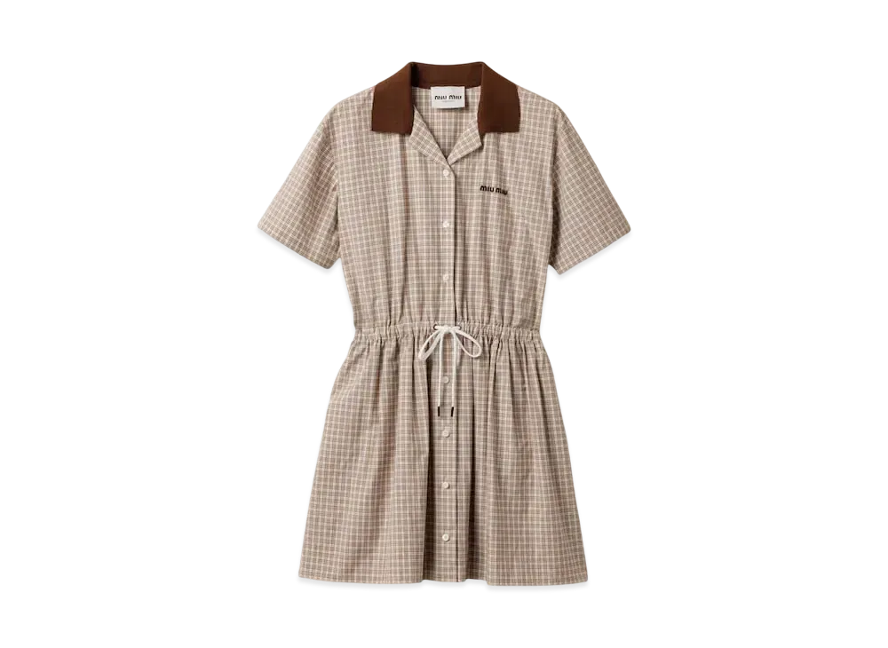 MIUMIU Women's Checked Mini-Dress "Brown"
