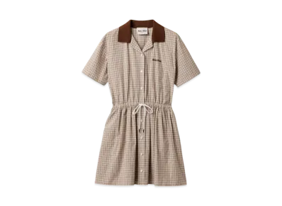 MIUMIU Women's Checked Mini-Dress "Brown"