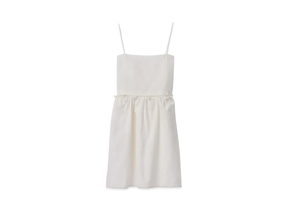 MIUMIU Women's Slubbed Poplin Dress "White"