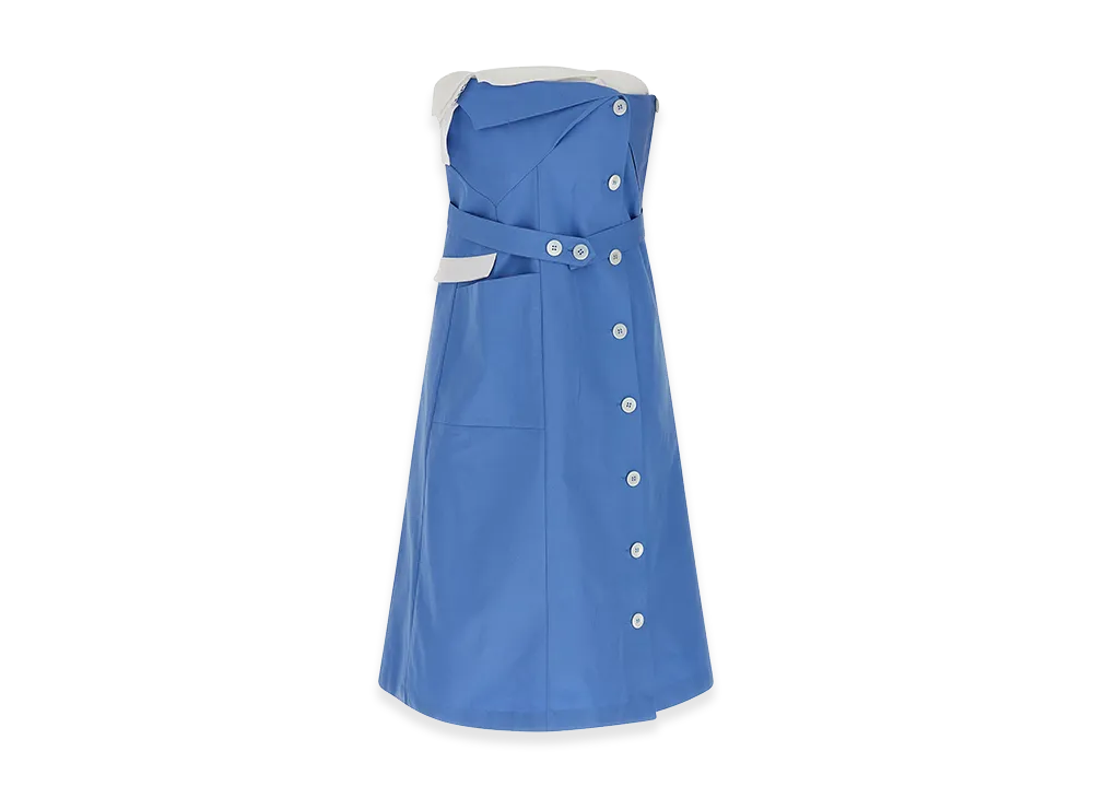 MIU MIU Women's Deconstructed Mini Dress "Light Blue"