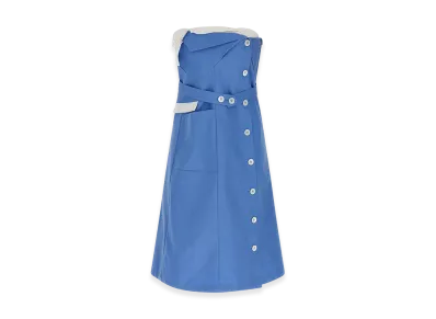 MIU MIU Women's Deconstructed Mini Dress "Light Blue"