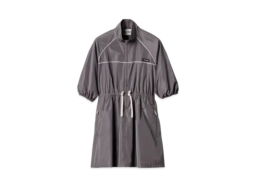 MIUMIU Women's Technical Silk Mini-Dress "Silver"