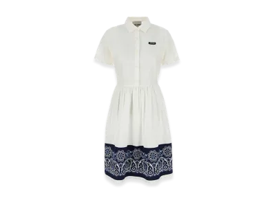 MIU MIU Women's Cotton Blend Shirt Dress "White"