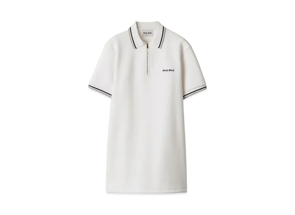 MIUMIU Women's Bonded Pique and Technical Jersey Dress "White"