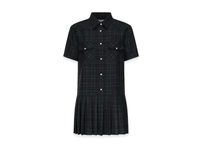 MIU MIU Women's Embroidered Wool Mini Dress "Green"
