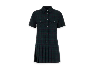 MIU MIU Women's Embroidered Wool Mini Dress "Checked"