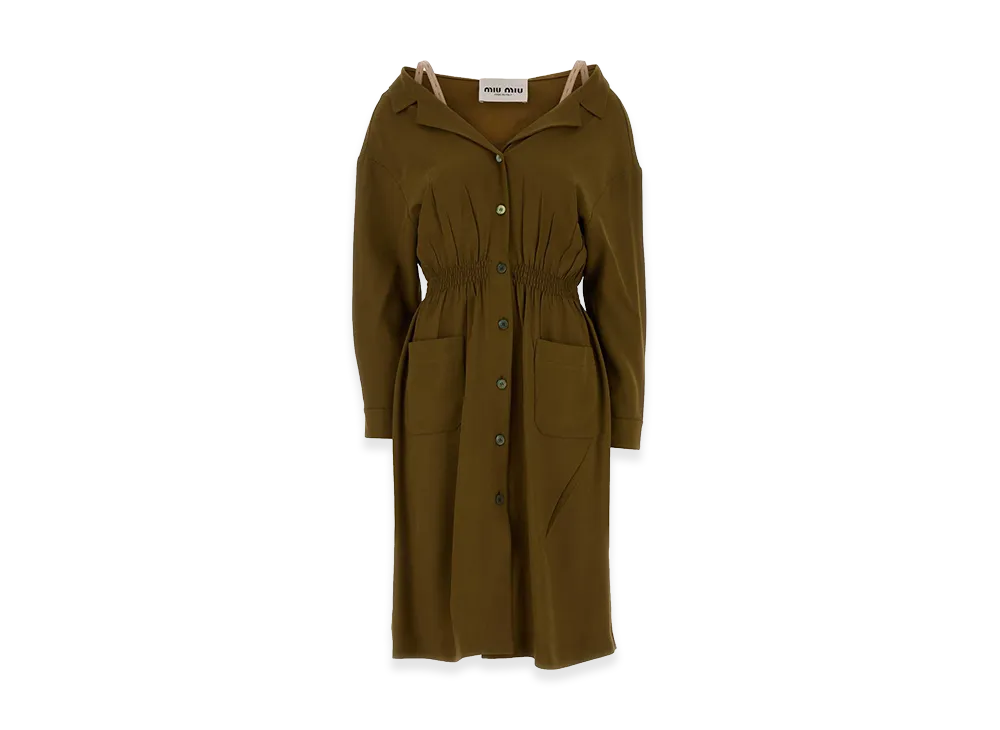 MIU MIU Women's Sable Dress "Olive Green"