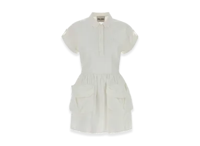 MIU MIU Women's Cotton Blend Dress "White"