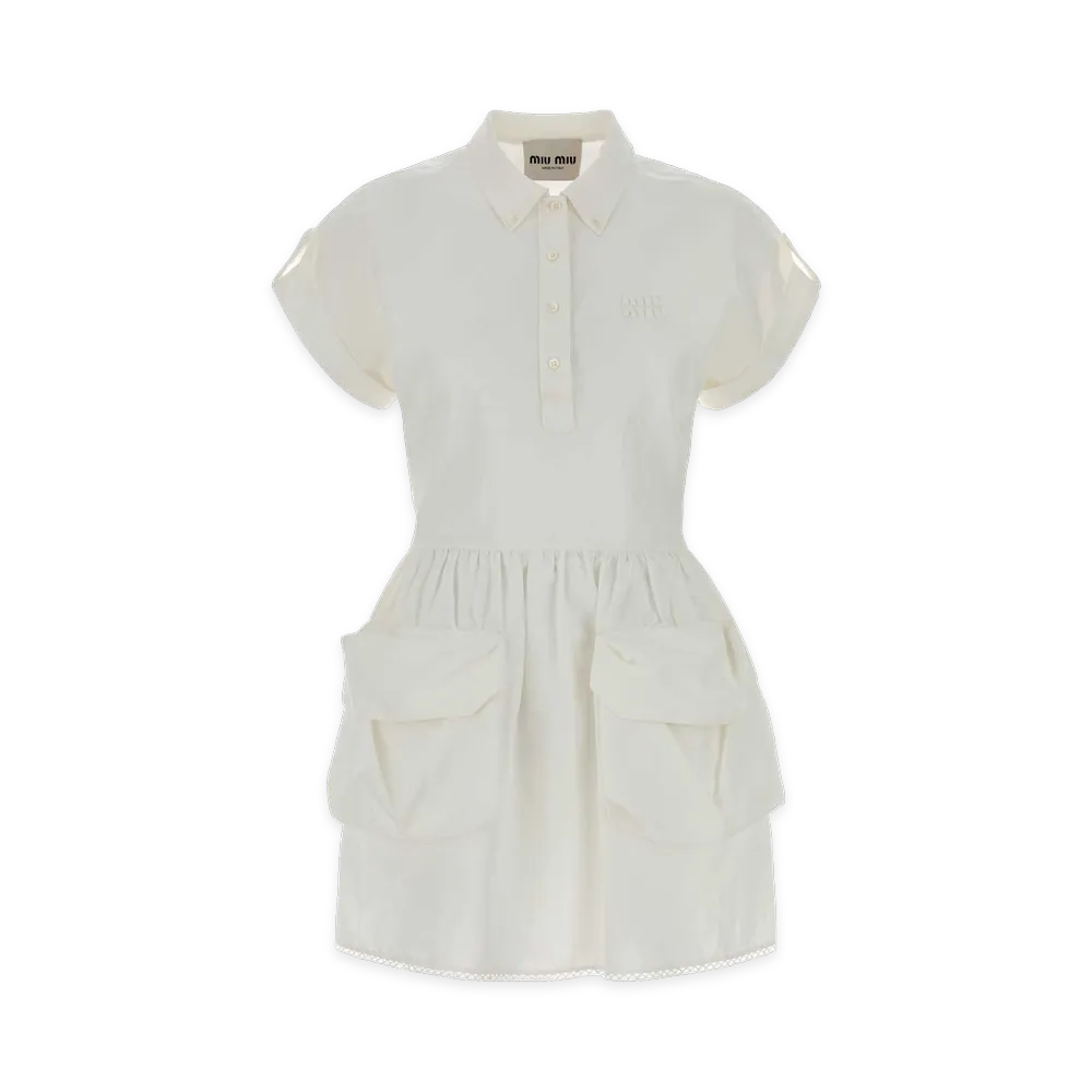 MIU MIU Women's Cotton Blend Dress "White"