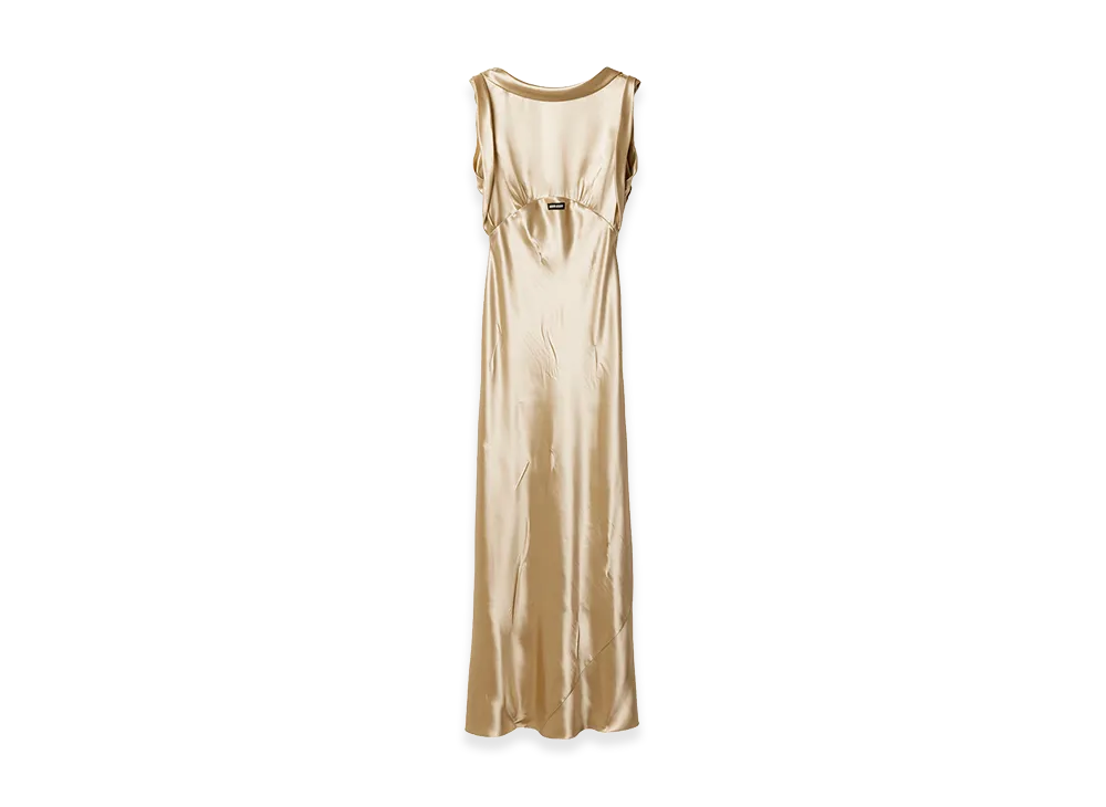 MIU MIU Women's Long Satin Dress "Beige"