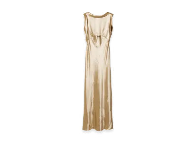 MIU MIU Women's Long Satin Dress "Beige"