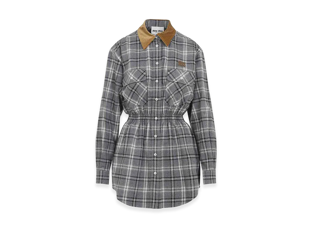 MIU MIU Women's Cotton Dress "Gray"